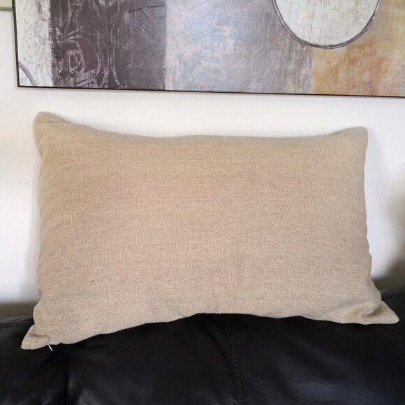 Pottery Barn Postcard Patch Lumbar Pillow 16"x26" - Picture 3 of 7